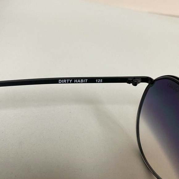 Quay Australia Dirty Habit Sunglasses Oversized Aviators Matte Black Fade - Picture 8 of 8